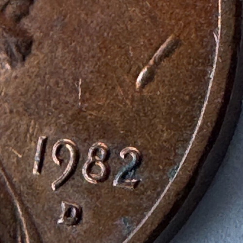 Arrow error Lincoln 1982 D coin like new