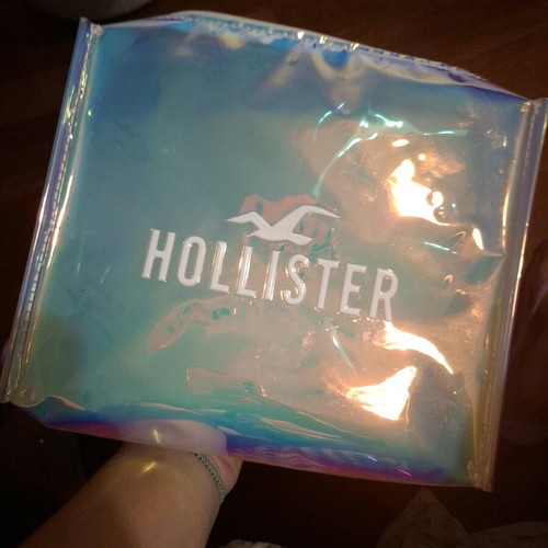 Hollister iridescent cosmetic bag like new