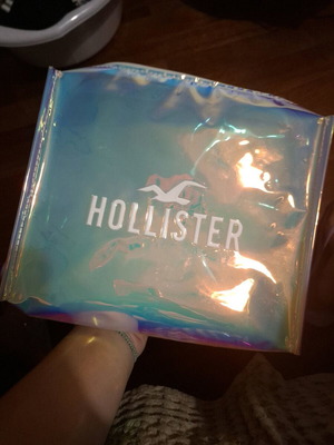 Hollister iridescent cosmetic bag like new
