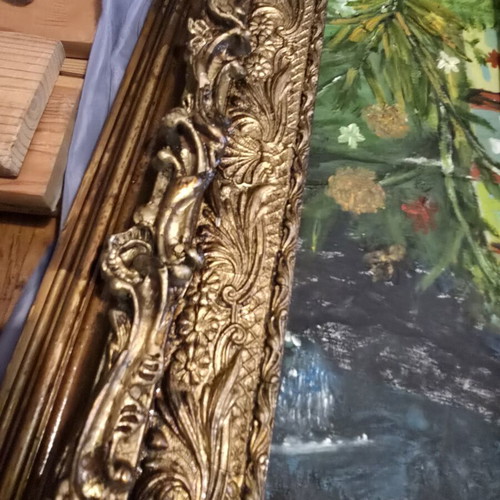 Large antique carved plaster frame, 86×146 cm