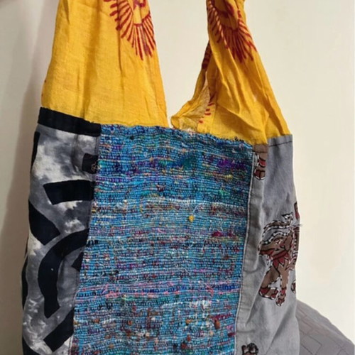 Boho shoulder bag used, colorful patchwork style