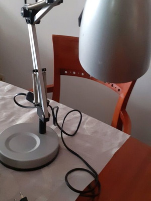 Inox desk lamp like new with adjustable arm and metal base