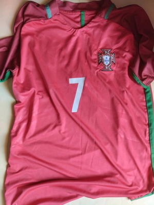 C.Ronaldo Portugal national team set used, jersey and shorts Small, not authentic