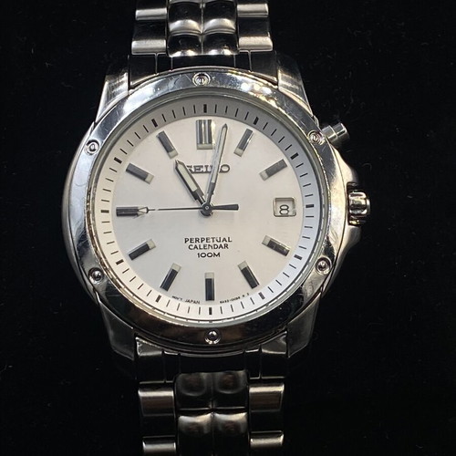 Seiko Perpetual Calendar men's watch like new, stainless steel