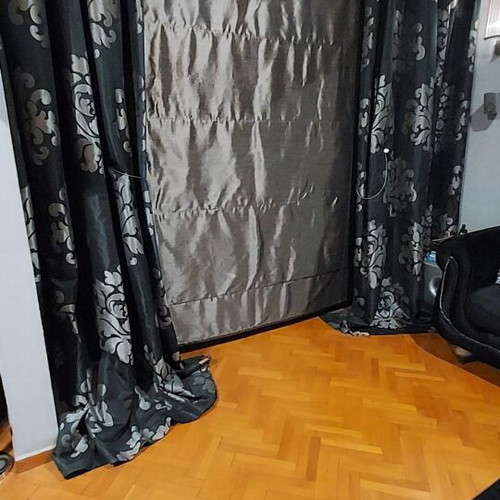 Set of 2 luxury custom made curtain sets with Roman blinds and decorative rinto