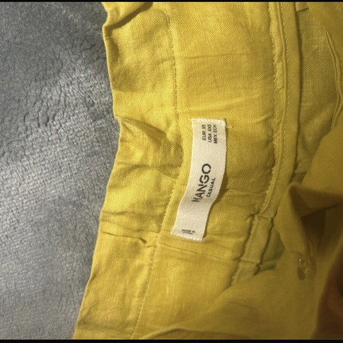 Linen high-waisted shorts Mango xsmall like new, yellow