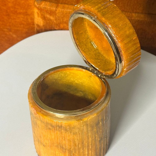 Vintage Italian jewelry box made of genuine alabaster, used