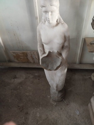 Cement mermaid statue, 110-120 cm height, tail damage