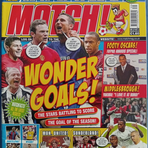 Match Football Magazine issue 27/9-3/10/2005 like new, Real Madrid poster