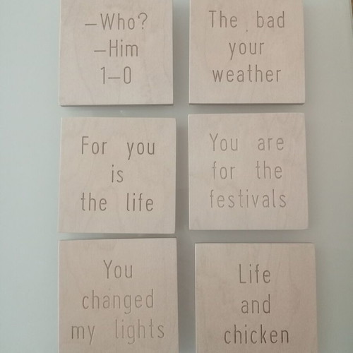 Wooden square coaster with engraving, made-to-order gift