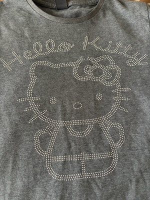 Zara Hello Kitty T-shirt with rhinestones like new, grey, 7-8 years