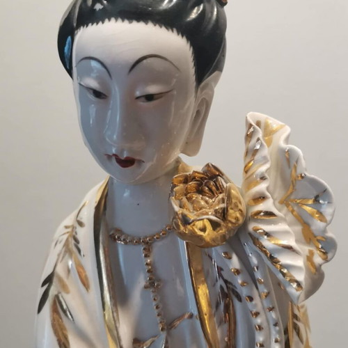 Japan figurine set used, porcelain with gold decoration