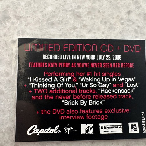 Katy Perry MTV Unplugged CD & DVD limited edition, like new