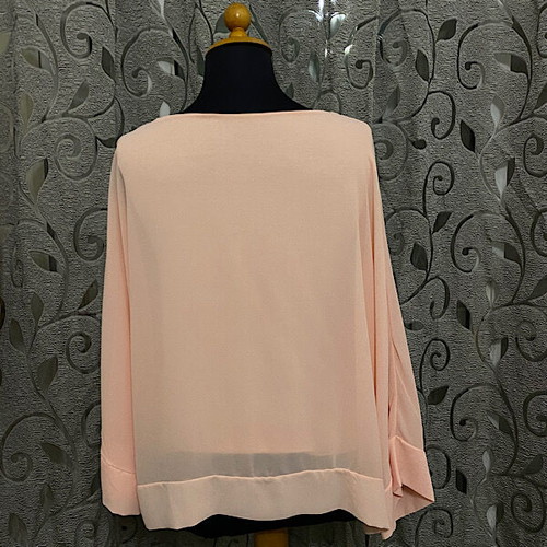 Tulle blouse used with lining, size M/L, pink