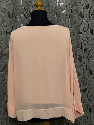 Tulle blouse used with lining, size M/L, pink