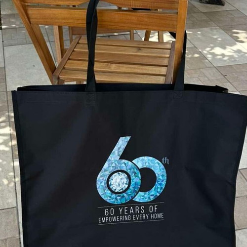 Tupperware 60 Years Anniversary Tote Bag Large Fabric with Hard Bottom