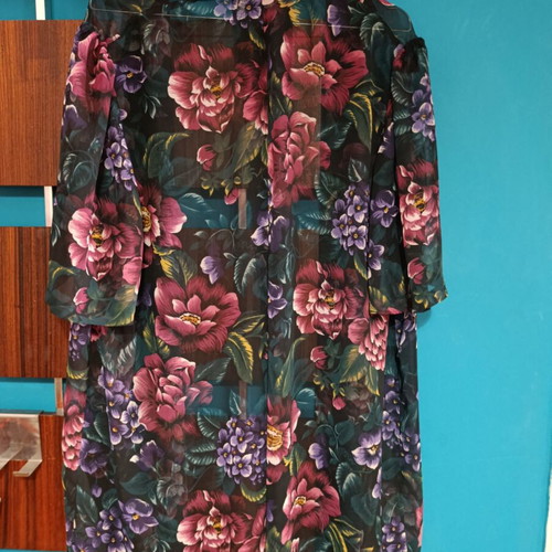 Vintage floral see through shirt like new, multicolor, size L