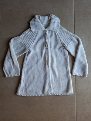 Mothercare cardigan like new, knitted, white, size 116 cm