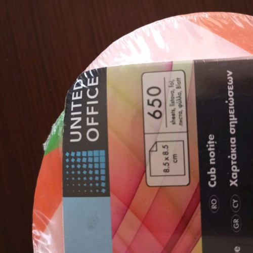 Colored memo pads new in sealed packaging