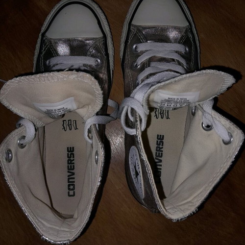 Converse All Star silver boots shoes like new