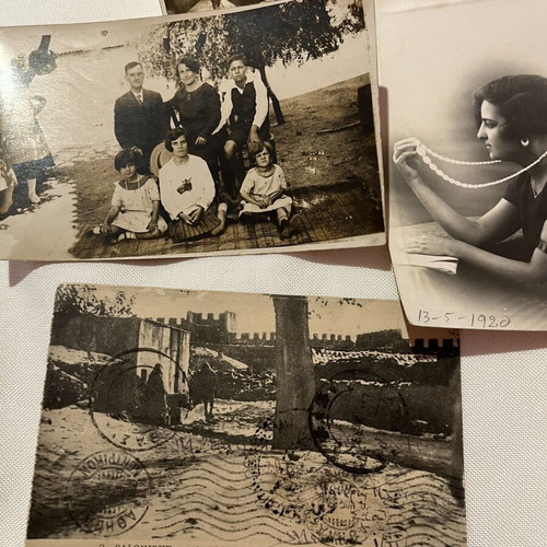Collectible lot of 6 used historical photos and postcards 1915-1934 Samos & Thessaloniki