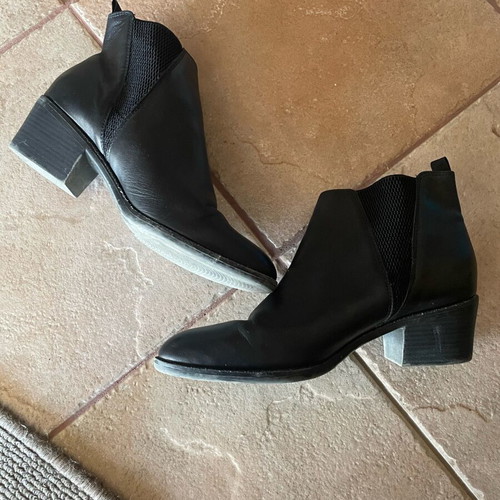 S.Oliver black ankle boots used, size 40, 5 cm heel