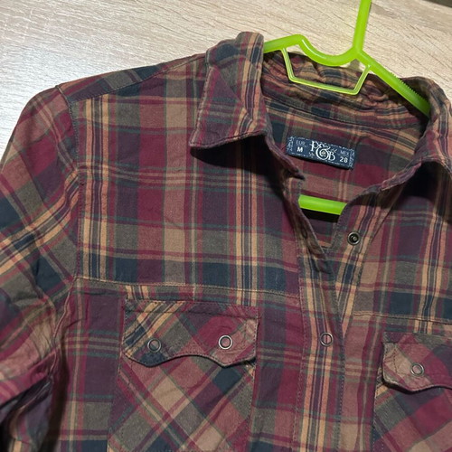 Pull & Bear checked shirt like new, brown, size M