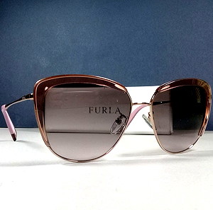 Furla SFU142 Καφέ/Μωβ/Διάφανο γυαλιά ηλίου Cat Eye σε θήκη