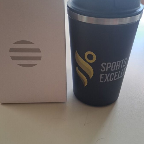 Thermos cup new, black, 15cm with box