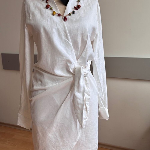 Most Wanted Amsterdam white linen dress, size M