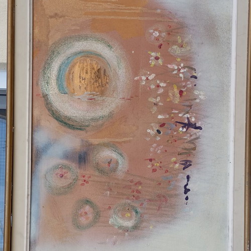 M. Veloudiou abstract oil painting diptych on canvas