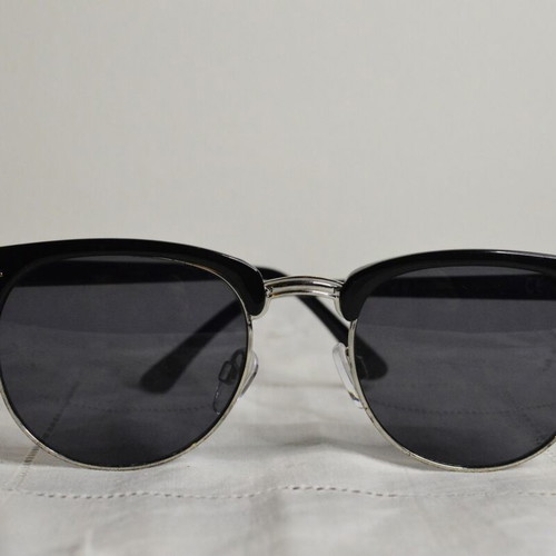 H&M Round Sunglasses Black Silver Like New
