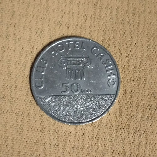 Casino Loutraki collectible metal tokens 50 & 250 Drachmas