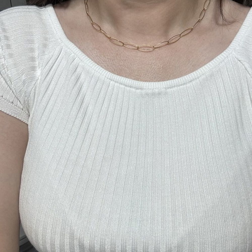 Gold-Plated Necklace 925 Silver With Oval Links Like New