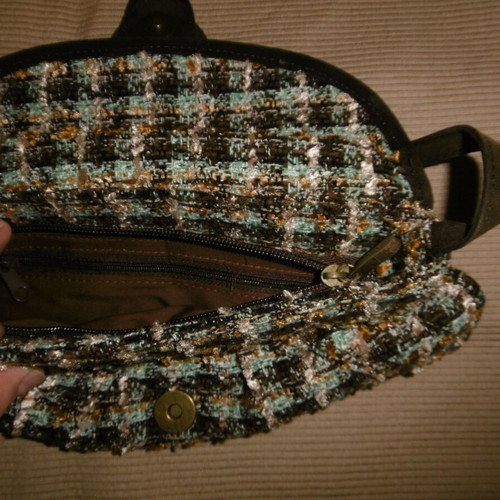 Mini vintage shoulder bag new in green-blue shades
