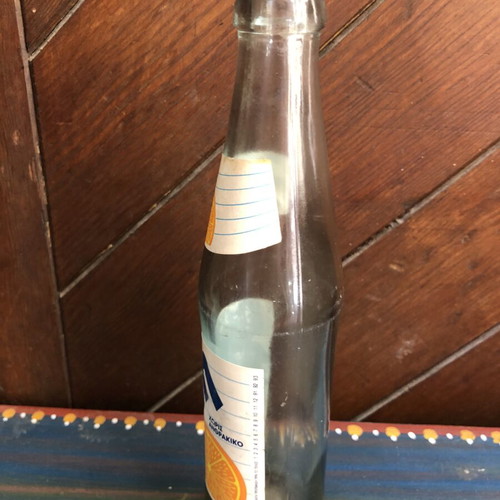 Ivi collectible glass soda bottle used, 1990s orangeade