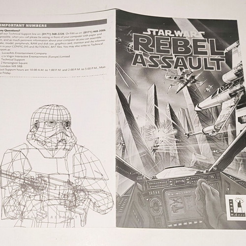 Star Wars Rebel Assault PC game used with manual