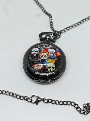 Pocket Watch Pendant Horror Chibi Unisex like new