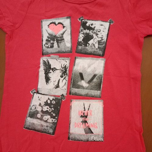 s.Oliver Kids T-shirt Never Stop Dreaming in Red like new, size 104-110