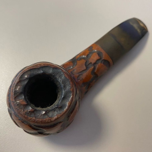 Vintage carved Real Briar smoking pipe used