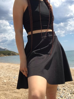Black skirt S/M like new, airy and wide
