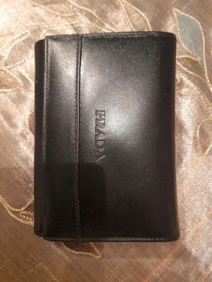 Prada Πορτοφόλι Καινούργιο Μαύρο Δέρμα Unisex