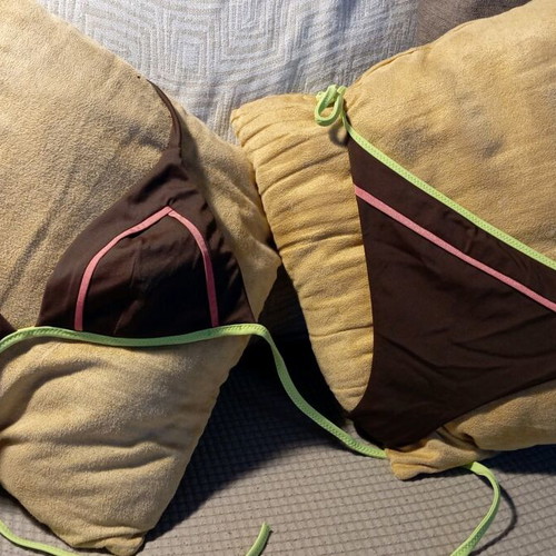 Calzedonia bikini like new, brown with pink and green details