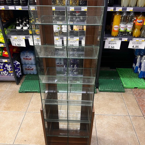 Wooden stand for bulk candies used