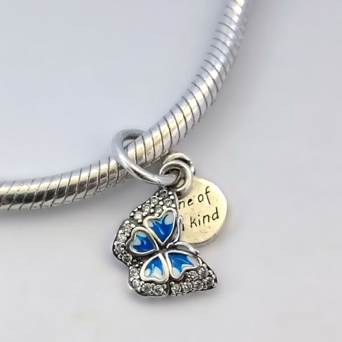 Charm Blue Butterfly Silver S925 with Zirconia new