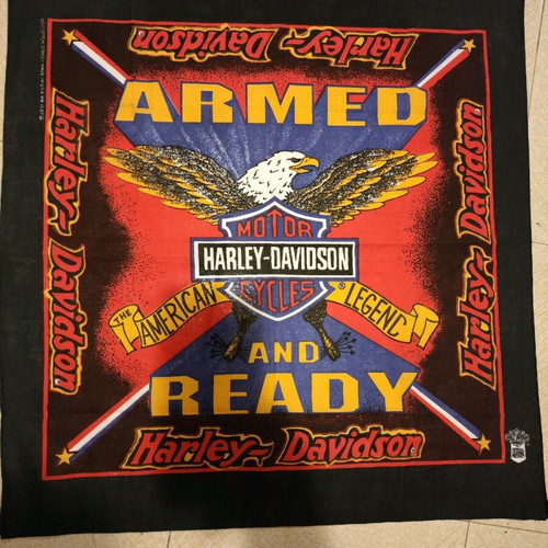 Harley Davidson vintage bandana Armed and Ready official product made in USA