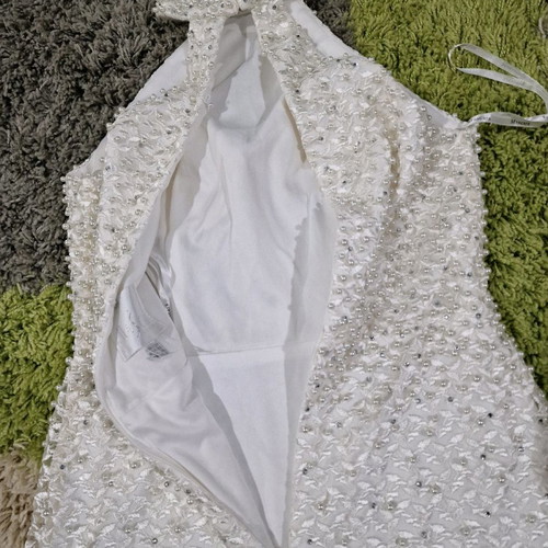 Mascara London ivory pearl lace wedding or evening dress size M new