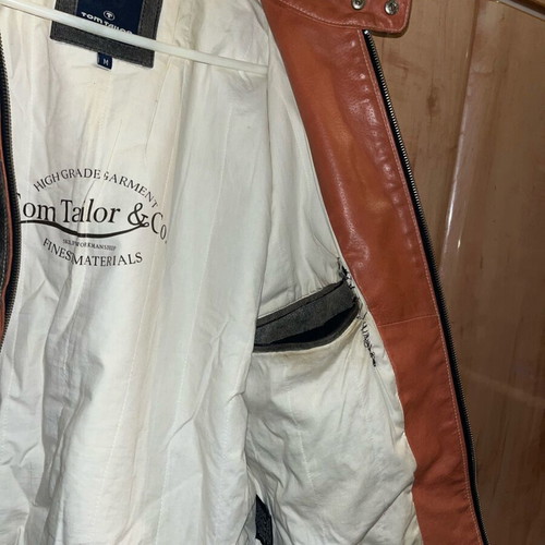 Tom Tailor genuine leather jacket used, size M
