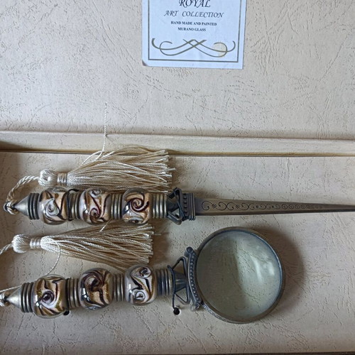 Vintage Murano office set new, handmade hand-painted