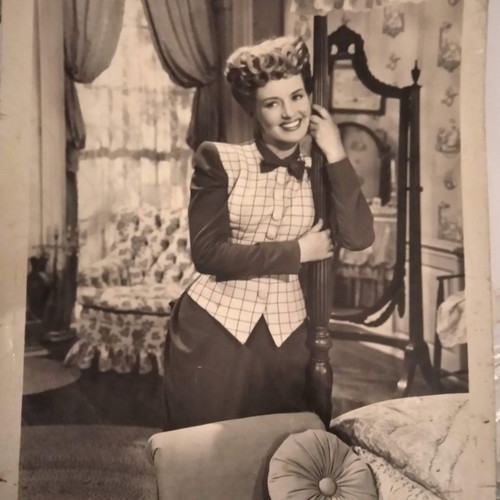 Betty Grable photo used from the movie The Shocking Miss Pilgrim 1947